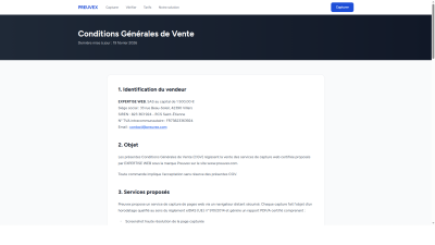 Capture de www.preuvex.com/terms